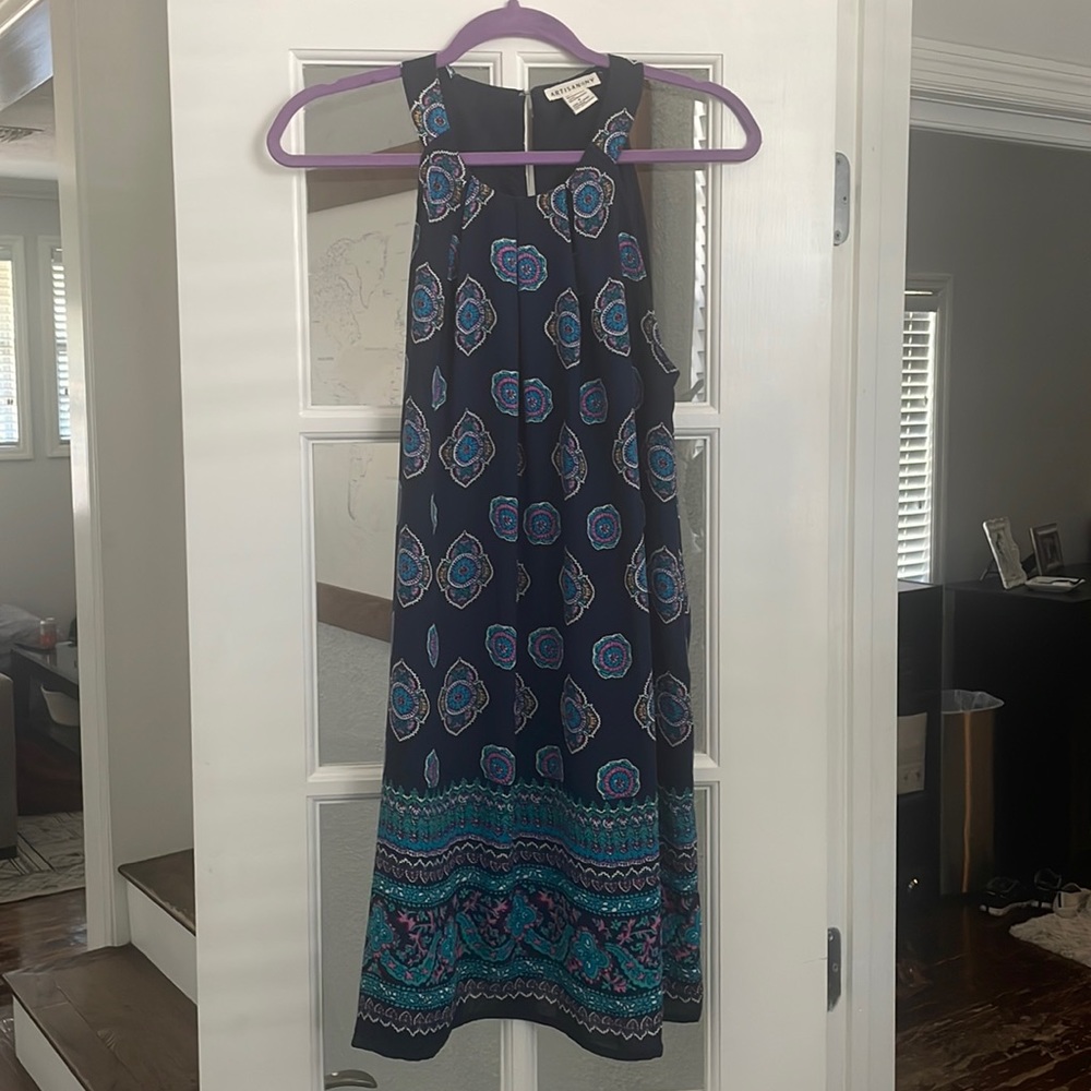 Navy print swing dress size 6